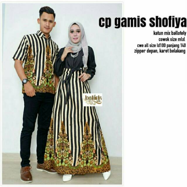 Cp Gamis Shofiya Sarimbit Batik Couple Lebaran Sale