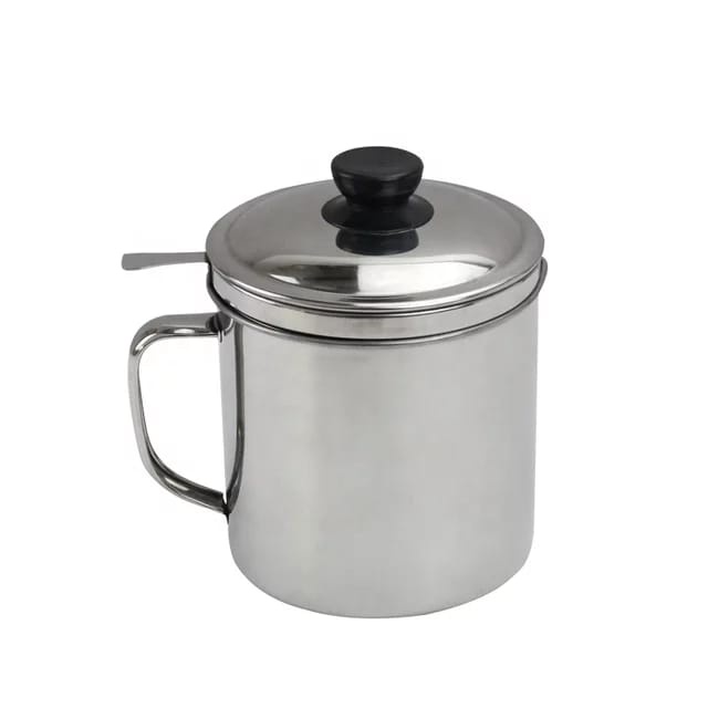 wadah minyak goreng 1.3 L oil pot stainless besar tempat bekas minyak goreng