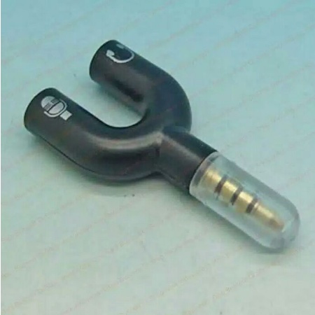 Konektor Audio Splitter U Shape 2 in 1 Mic Audio Jack 3.5mm to Dual Female