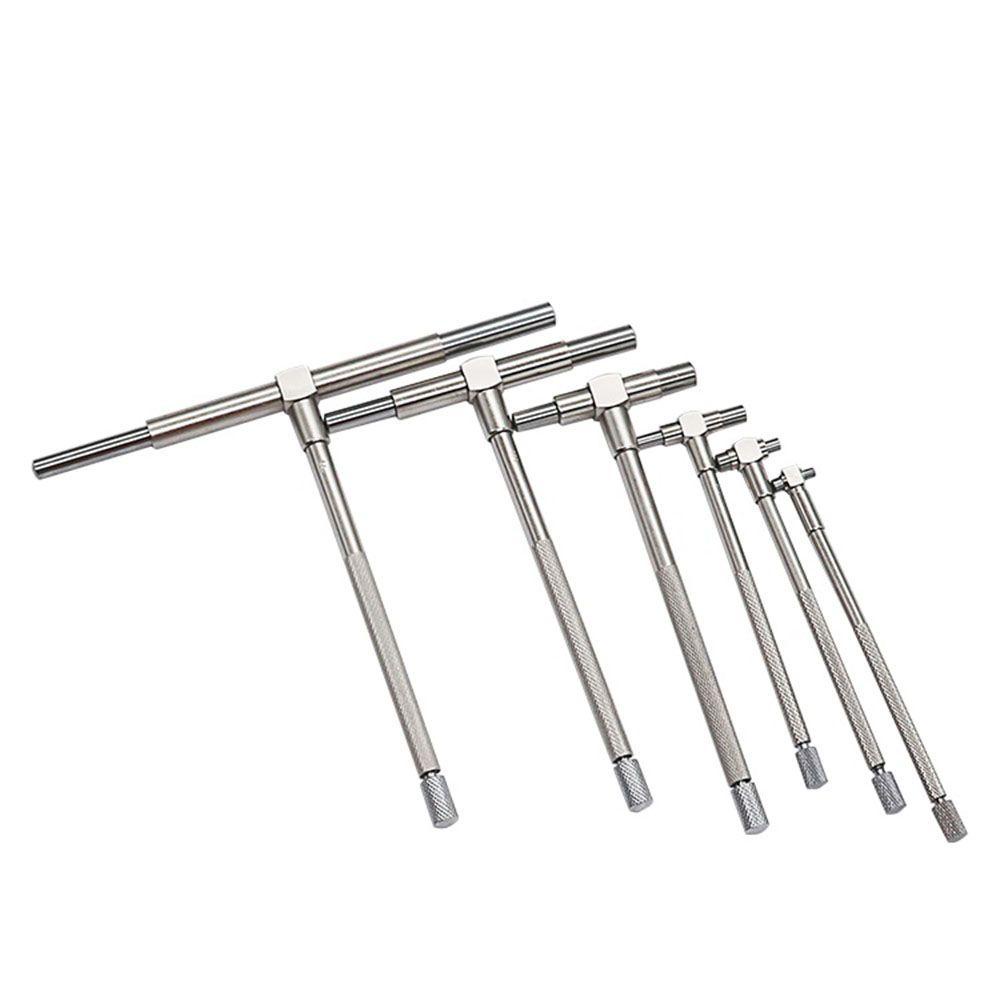 POPULAR Populer 6Pcs /Set Telescoping Gauge Set Silver Measurement Micrometer Hole Gauges Alat Ukur Lubang 8-150mm (5/16 &quot;-6&quot;) T-Bore Scale Caliper