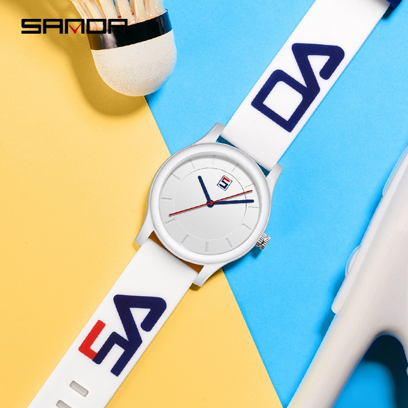 SANDA 3205 Jam Tangan Pria Wanita Analog Tali Rubber Anti Air WATCHKITE WKOS