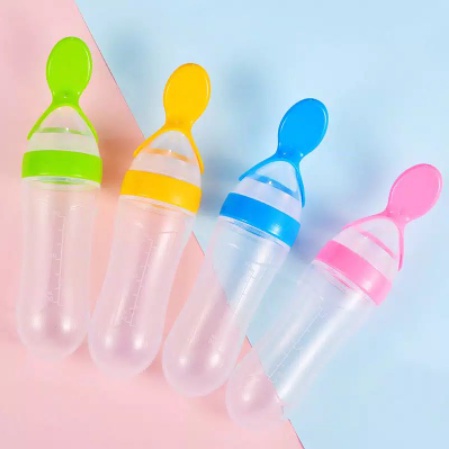 Botol Dot Sendok Bayi / Botol Dot Silicone Makan Bayi / Alat Makan Bayi