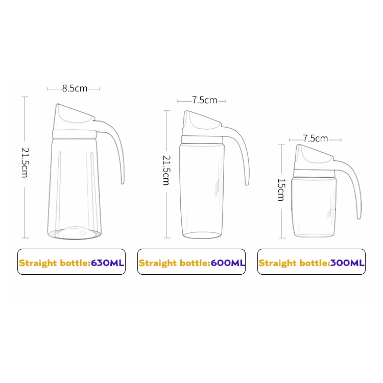 1pcs Cooking Seasoning Bottle Dispenser Sauce Bottle Glass Storage Bottles for Oil Vinegar