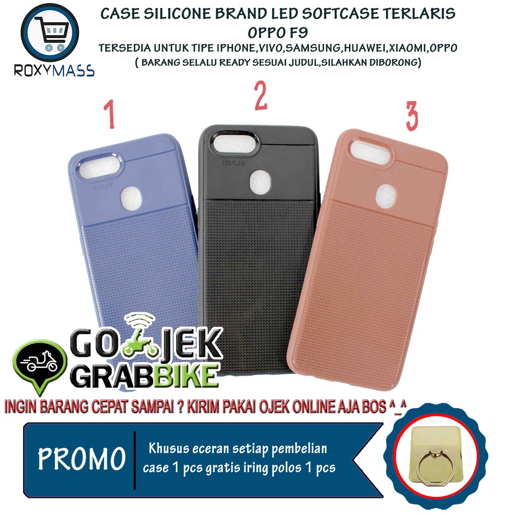 Terlaris Termurah Oppo F7 Case Merk Led Flash Softcase Keren Silicone HP Kekinian Softshell