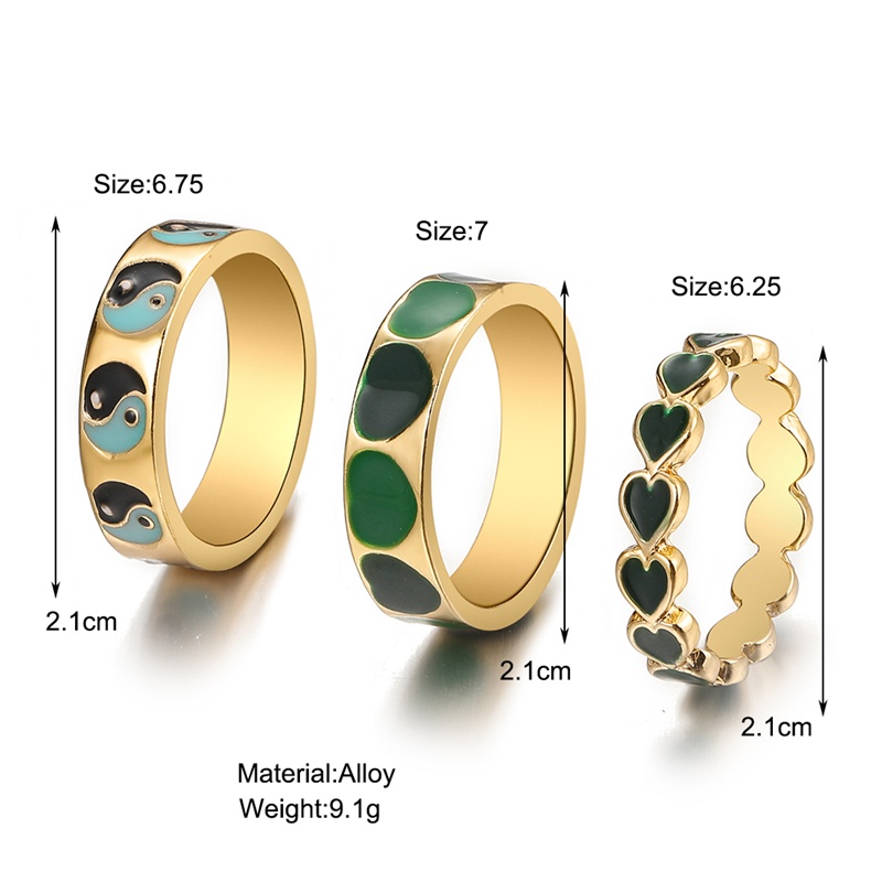 Cincin Resin Warna-warni Korea Set Fashion Aksesoris Perhiasan