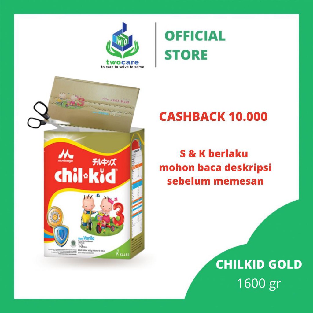 Morinaga Chil Kid Gold 1600 gr Madu Vanilla - Susu Pertumbuhan Anak Batita