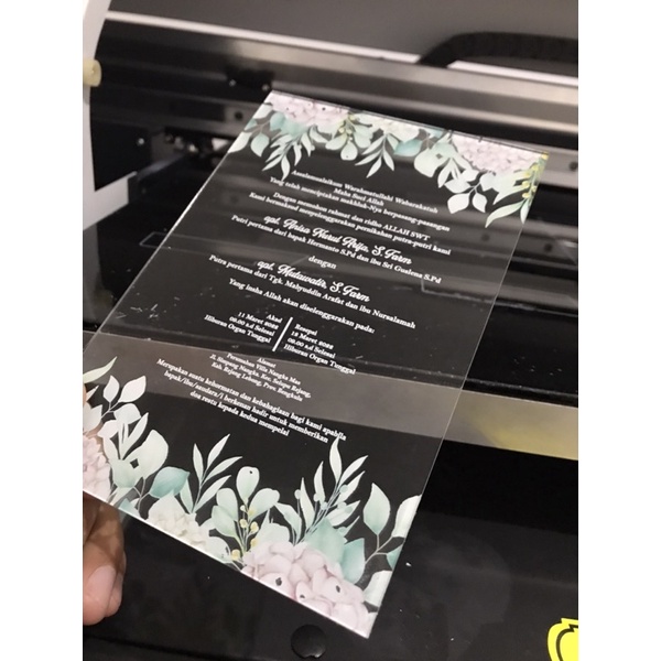 Undangan Akrilik Custom Full Colour Printing UV