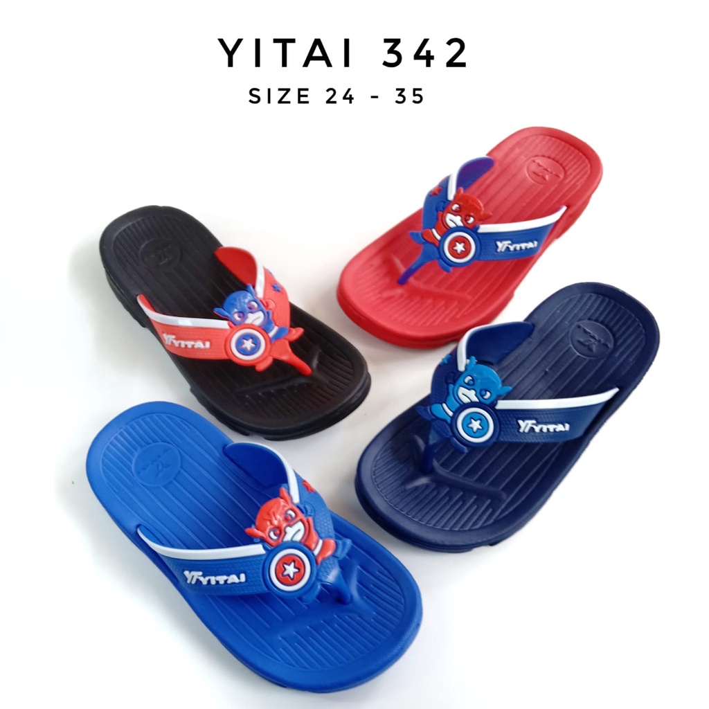 Sandal Jepit Anak Cowok Ringan Anti Selip Keren CAPTAIN AMERICA YITAI 342