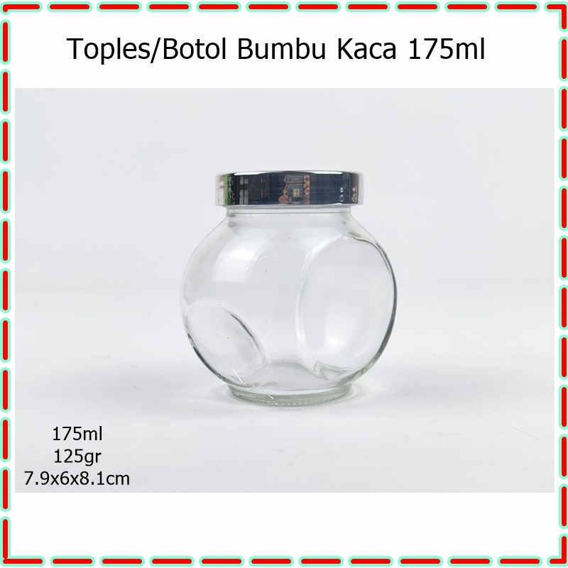 [1pcs] Toples/Botol Bumbu  Mini Miring Kaca 175ml