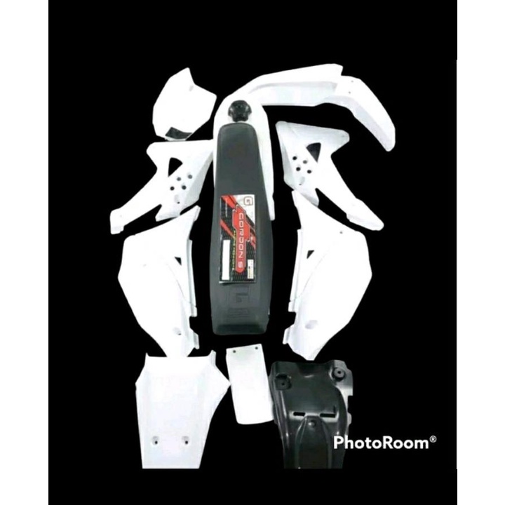 COVER BODY SET KLX150 KLX DTRACKER GORDON ORIGINAL HITAM FULL TANGKI HITAM DAN PUTIH(fullset jok plu