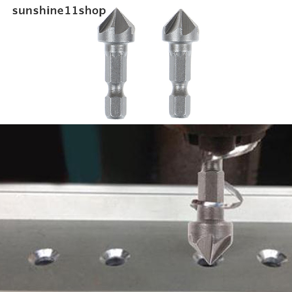 (SHO) Mata Bor Countersink 6 Flute Gagang hexagon Untuk Pengerjaan Kayu