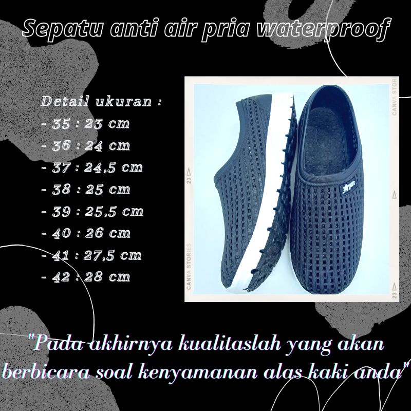 Sepatu anti air pria waterproof