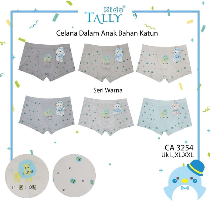 Boxer Celana Dalam Anak 1pc Laki-laki / Cowok TALLY CA 3306 dan CA 3411 - Celana Dalam Katun 3254