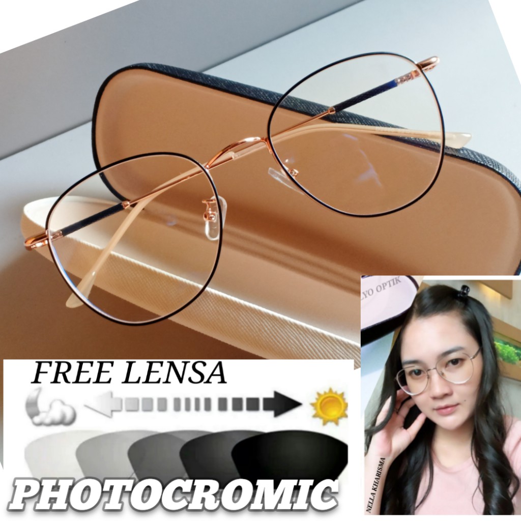 	 Kacamata Minus Pria/Wanita Anti Radiasi/Photocromic	