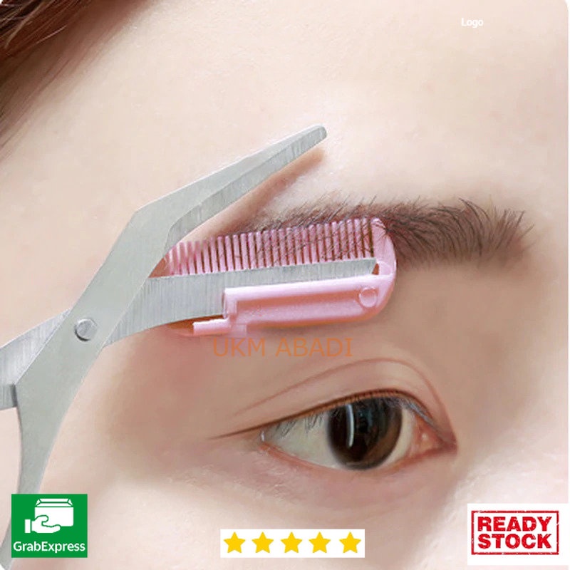 Gunting Cukur Alis Mata Eyebrow Trimmer Scissor Comb XIU1