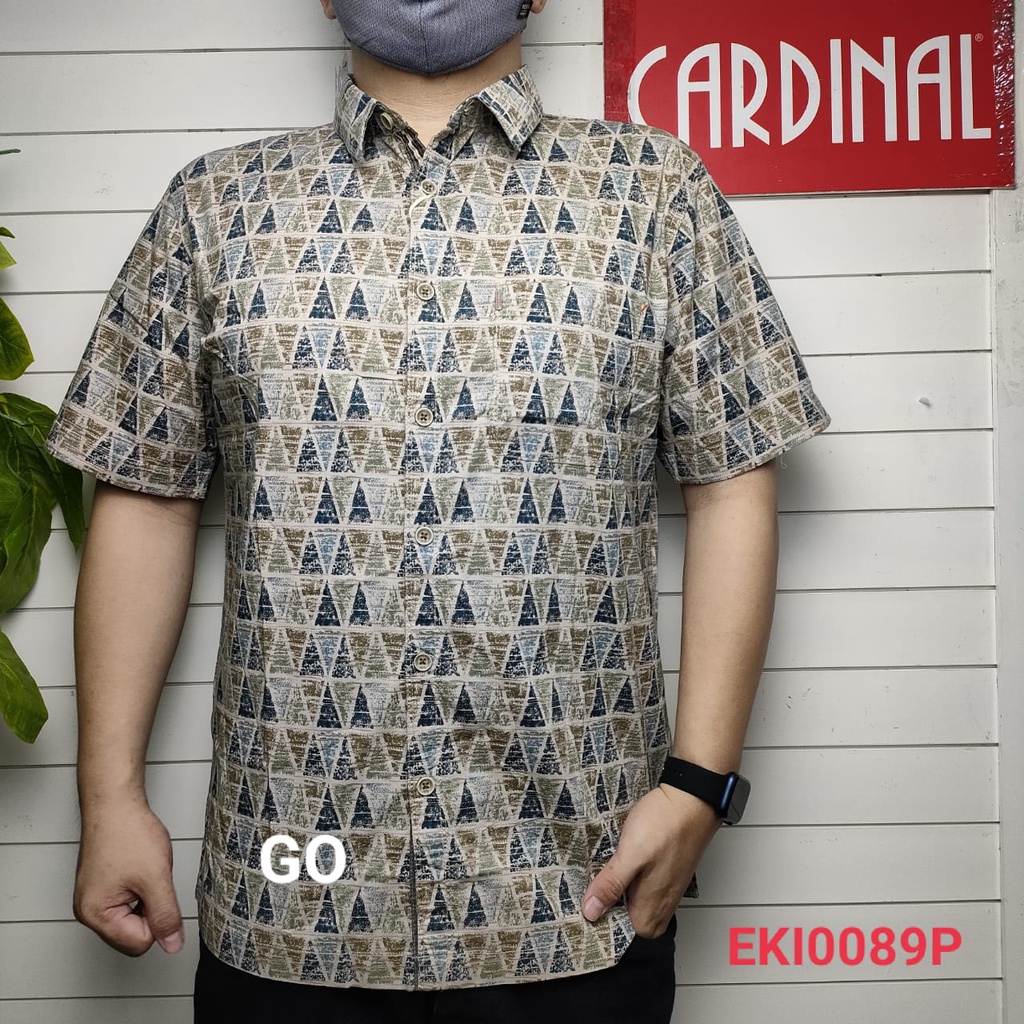 gof KRQ CARDINAL KEMEJA REGULAR FIT Pria Pakaian Atasan Lengan Pendek Pria Dewasa Distro Original