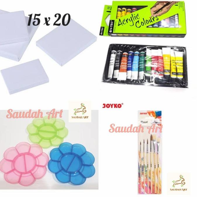 

Paket Kanvas Lukis (Kanvas 15X20,Kuas,Palet,Cat Akrilik)