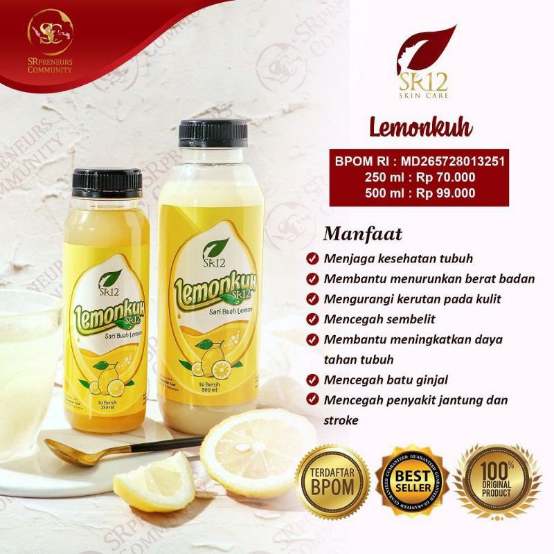 

Lemon Diet Lemonkuh SR12 99,96% Sari Buah Lemon Penurun Berat Badan Menjaga Kesehatan