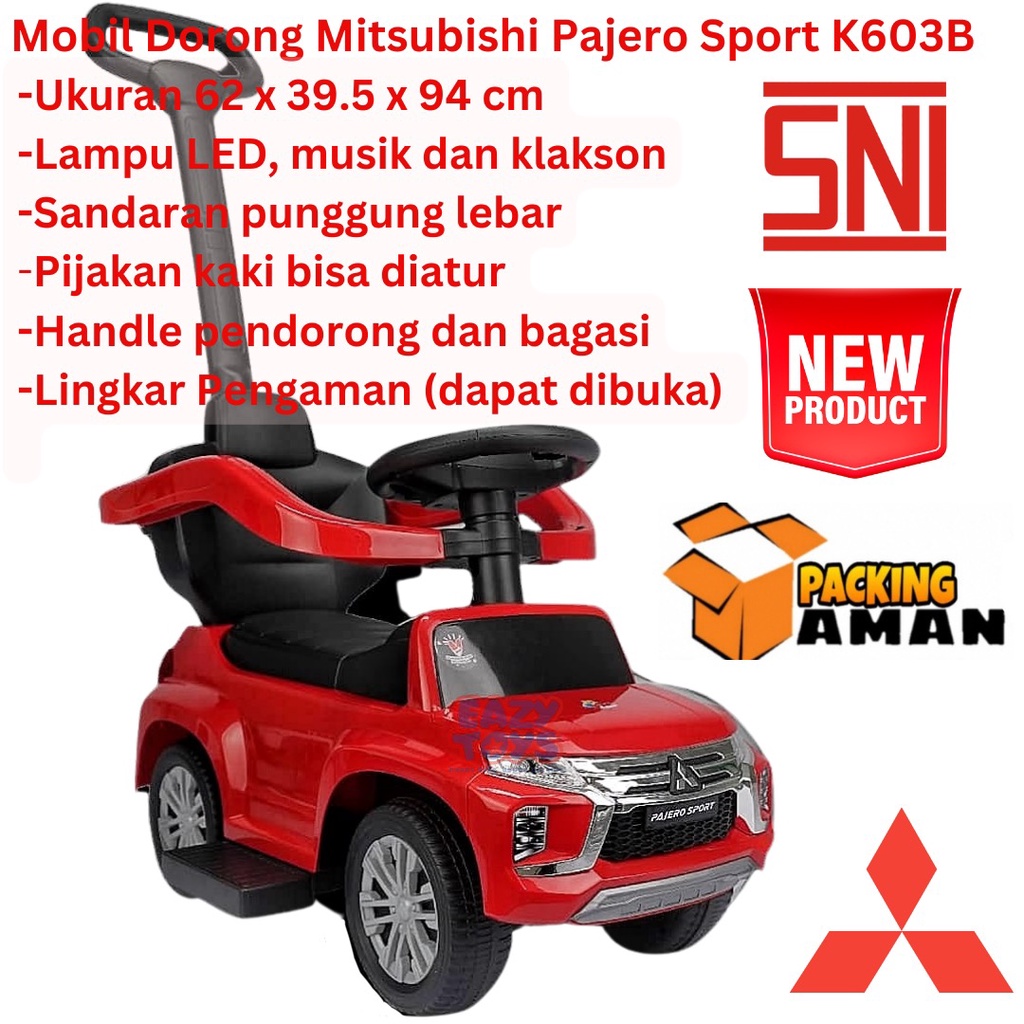 Mobil Anak Bisa Dinaiki Mitsubishi Pajero Sport Mainan Mobil Dorong Anak Ada Lampu Suara K603 / K603B