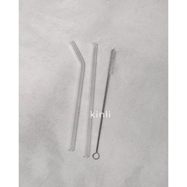 glass straw set reusable sedotan gelas kaca travel straw eco friendly - straw set only