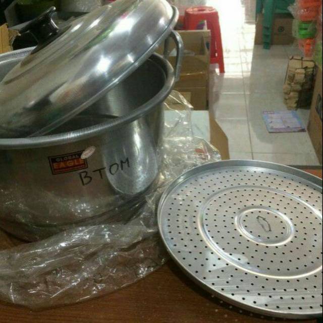 Global Eagle Dandang nasi steamer panci kukus alumunium ukuran 28 dan 30 cm