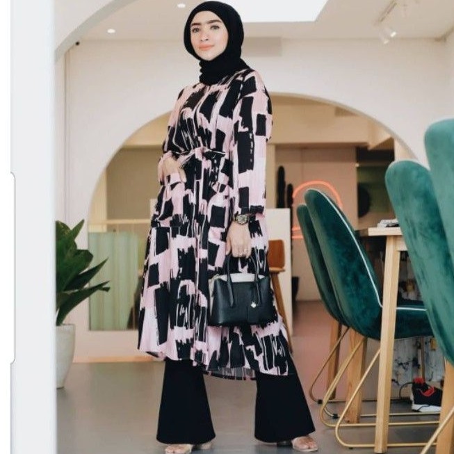 Shaina Blackpink - TUNIK MUSLIM JUMBO KEKINIAN BUSUI RAYON LEBARAN