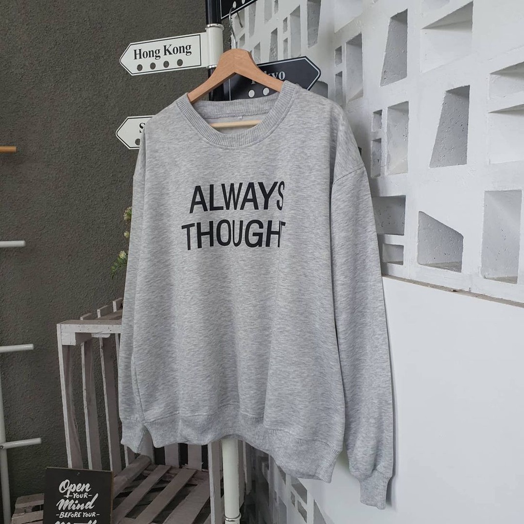 Always Tought XXL - Sweater Wanita Big Size | Outerwear Motif Simple Kekinian Korean Style