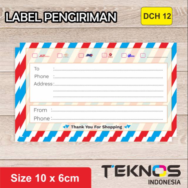 100 pcs LABEL PENGIRIMAN OLSHOP NON STIKER KOSONGAN ...