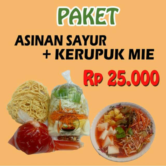 asinan bogor, sayur + kerupuk mi