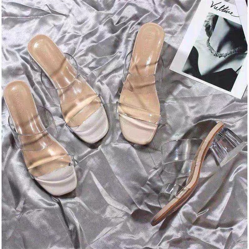 GLASS HEELS SEPATU WANITA IMPOR