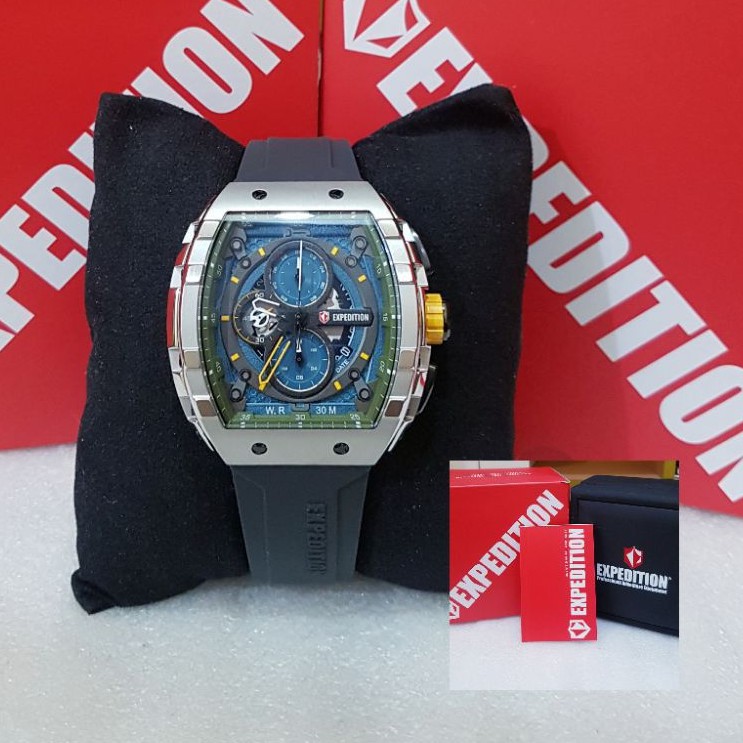 EXPEDITION PRIA E 6782 SILVER TALI HITAM JAM TANGAN EXPEDITION PRIA ORIGINAL