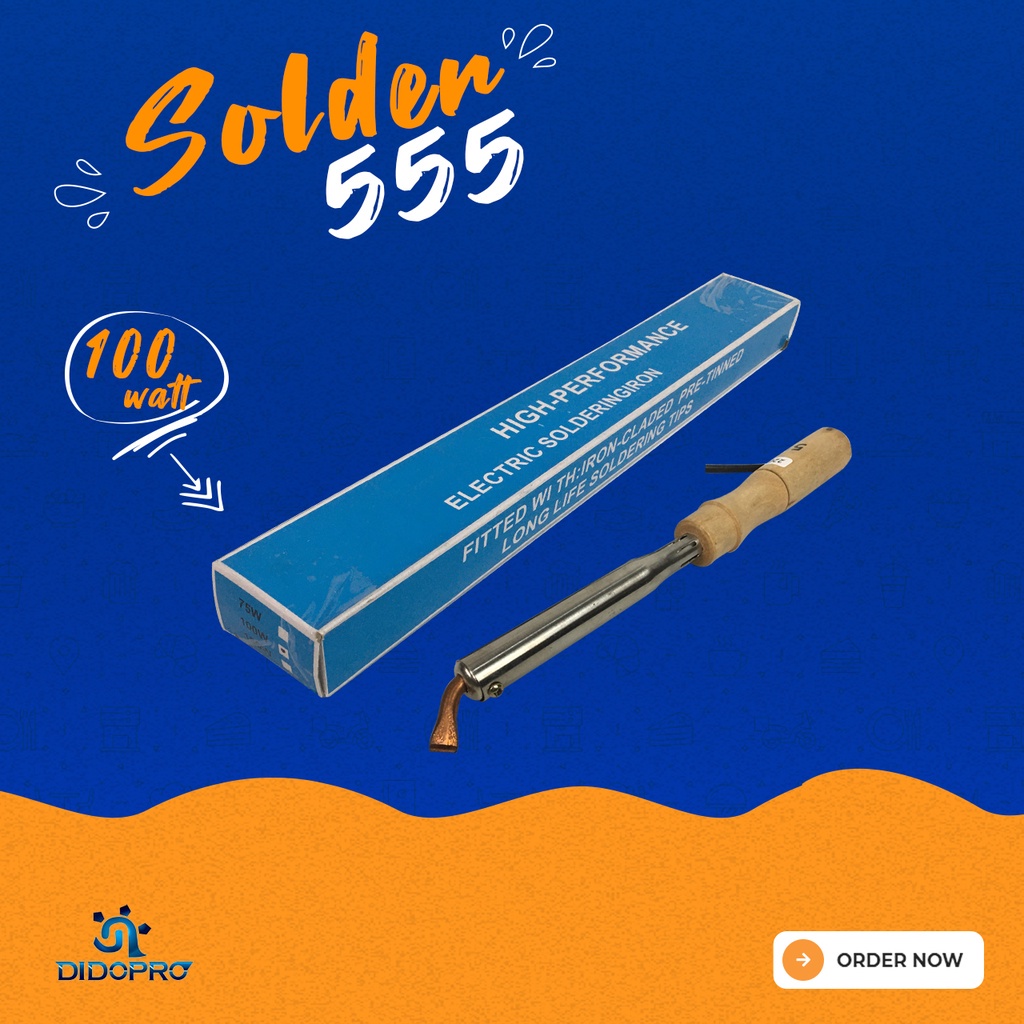 Solder Listrik 100W Gagang Kayu 555 100 Watt Electric Soldering Iron