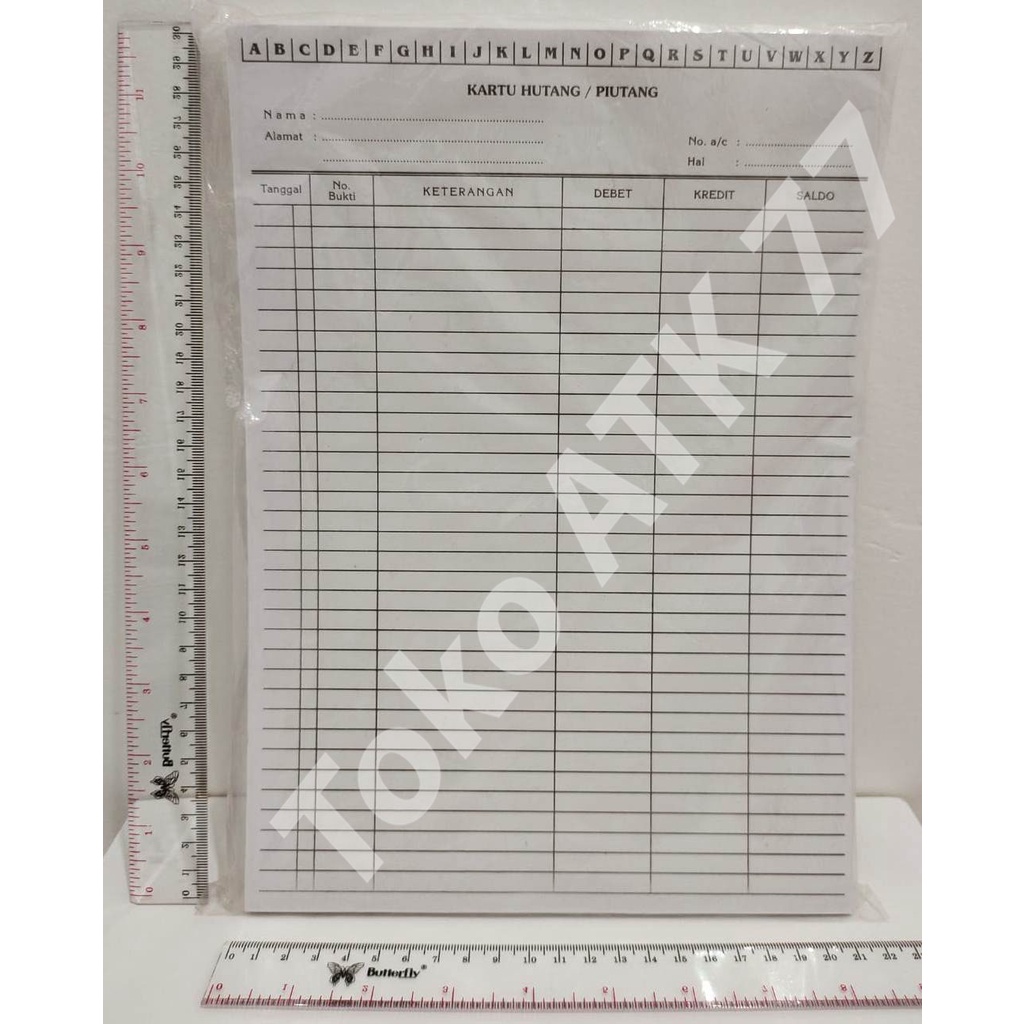 

Kartu Hutang Piutang A4 Folio Besar isi 100 Lembar READY STOCK