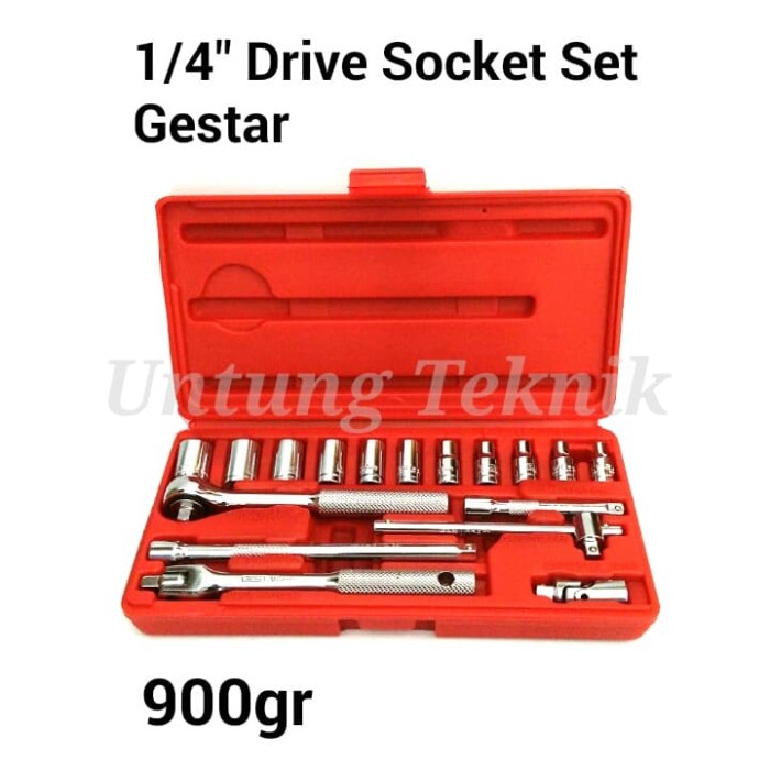 GESTAR by Crossman 17 pcs 0.25 inch DR Socket set - Kunci Sok set