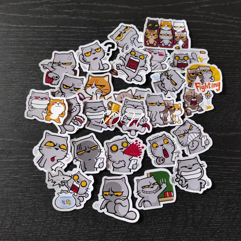 

Stiker kertas karakter line Meow Zua zua 27pcs Sticker aksesoris