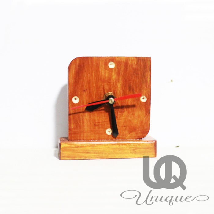 Modern Wooden Clock - Jam kayu Minimalis Meja Kantor Rumah