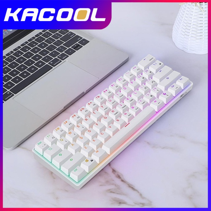 RK61 RGB Mekanik Keyboard 60% 3 Mode 61 Tombol Bluetooth Nirkabel