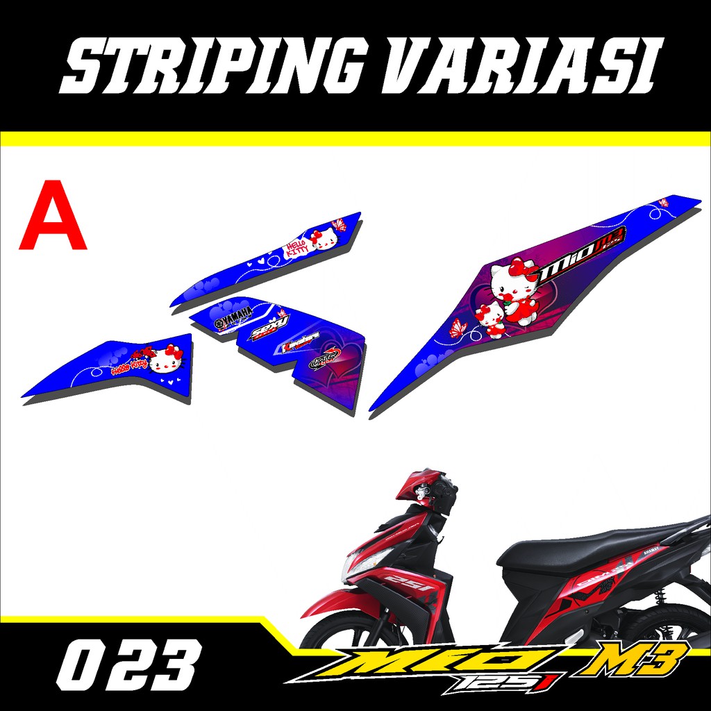 Striping Lis MIO M3 - Stiker Variasi MIO M3 Lis Variasi Motif HELLOKITTY - 023