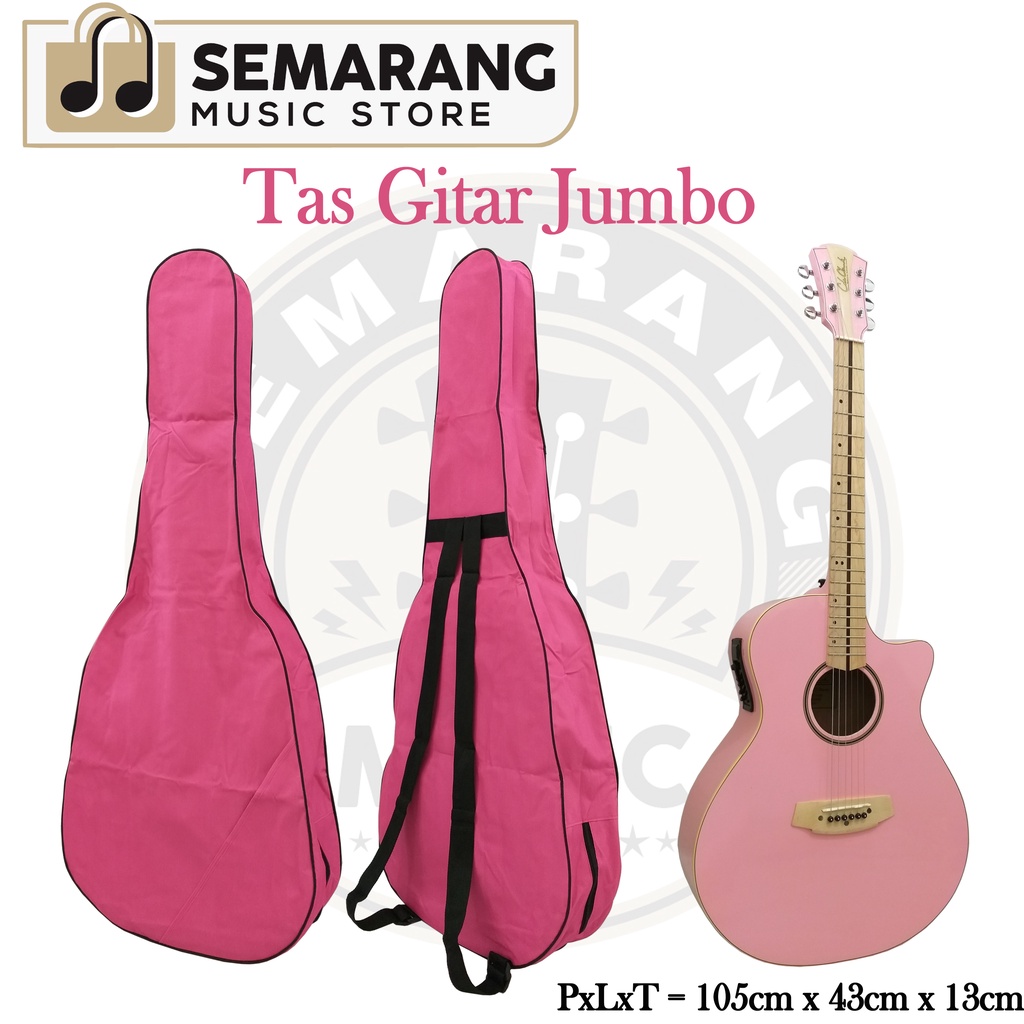 Tas Gitar Jumbo / Softcase Jumbo Pink Bahan Kuat