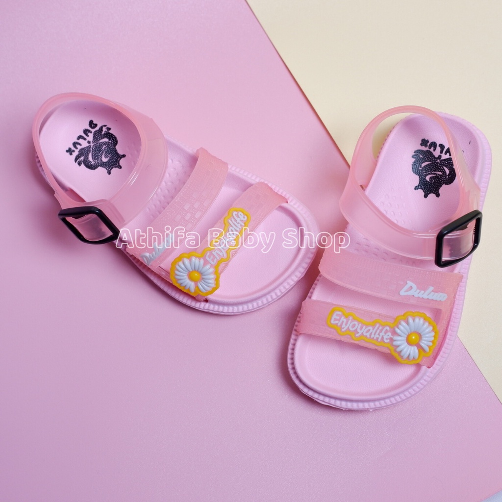 Sepatu Sandal Anak Perempuan Bayi Balita Usia 6 7 8 9 10 11 Bulan 1 2 3 Tahun Size 19 20 21 22 23 24 Sendal Gunung Karet Cewek Sepatu Sandal Prewalker Karet Phylon Ringan -Dulux 323e-