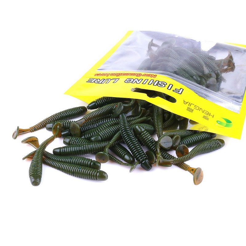 50PCS SOFTLURE HENGJIA UMPAN PANCING TERLARIS UMPAN CASTING TERLARIS