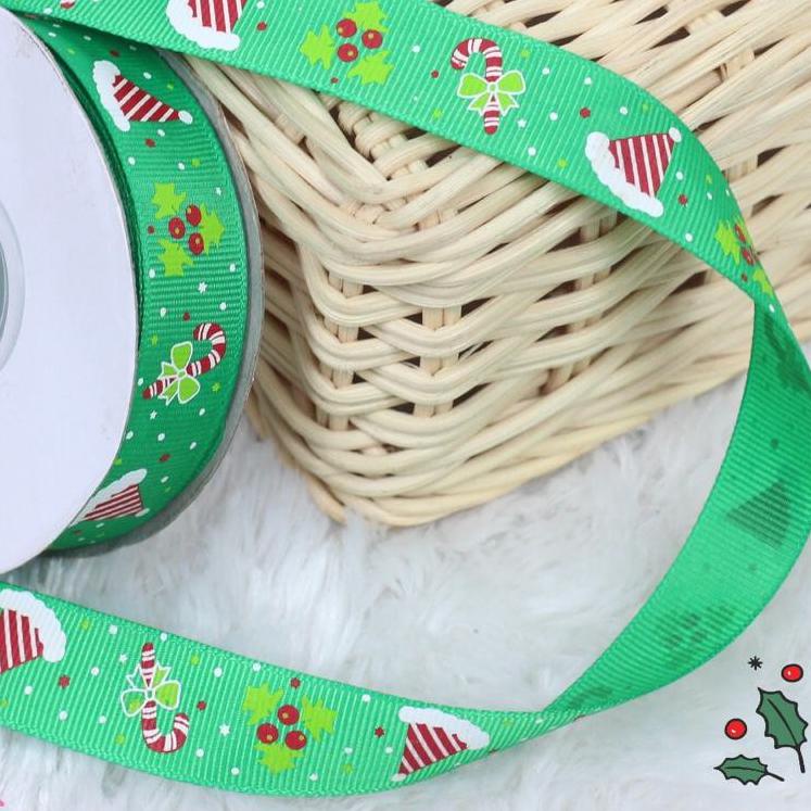 

☪ Pita Roll Grosgrain Motif Natal 2cm CG0008 - 4 Pilihan Motif ✼
