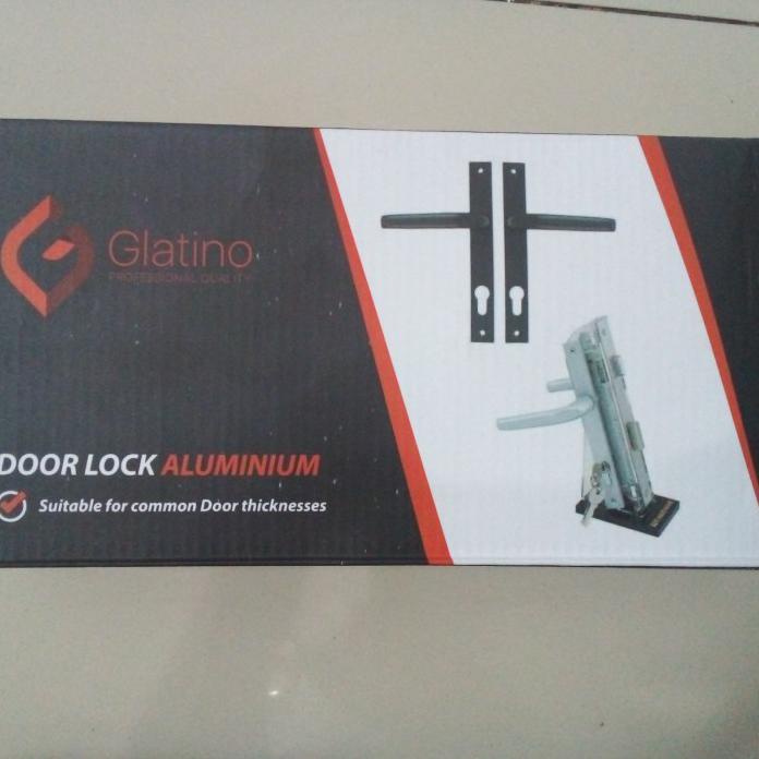HANDLE KUNCI PINTU ALUMUNIUM GLATINO 1 SET - HITAM