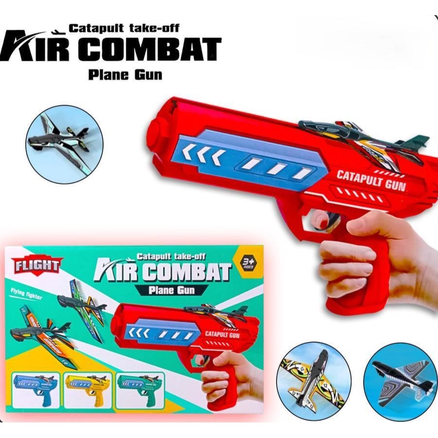 Mainan Tembakan Pistol Ketapel Pesawat Terbang Airplane Launcher Toys