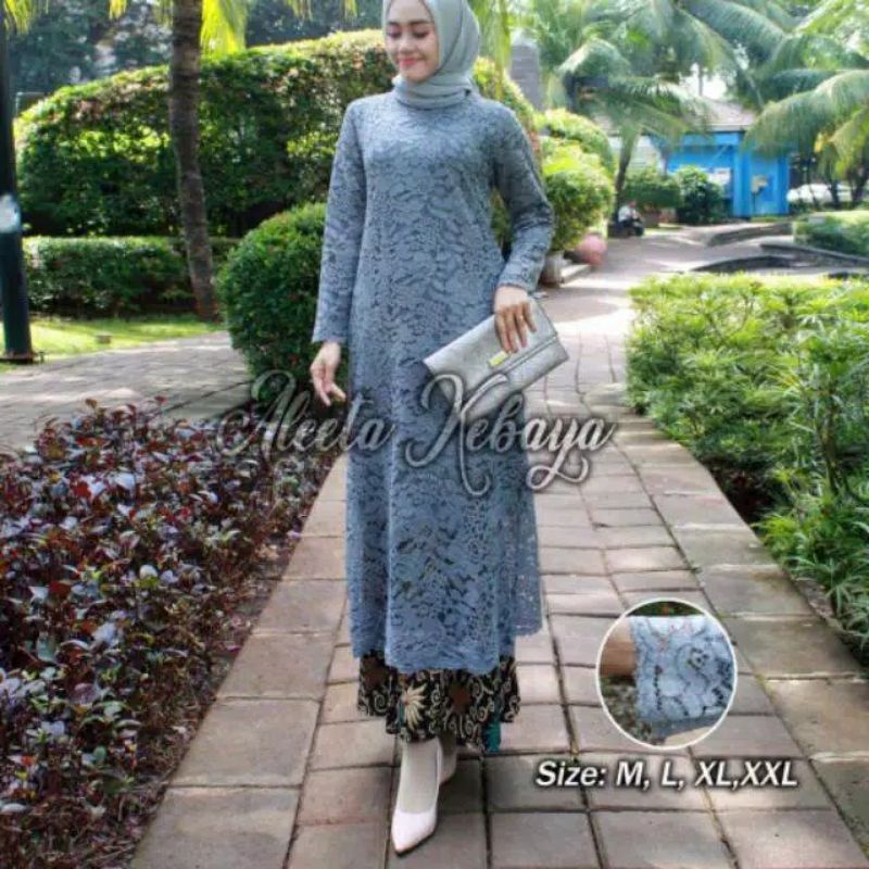 long dress kebaya modern/brokat/kebaya wisuda