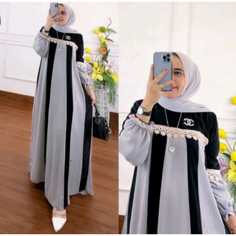 GAMIS SALUR CERUTY kombinasi BRUKAT TIMBUL TOP MODIS