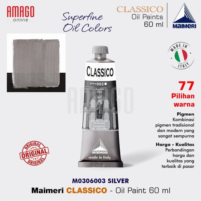 MAIMERI CLASSICO - OIL PAINT - SILVER - 60ML - M0306003