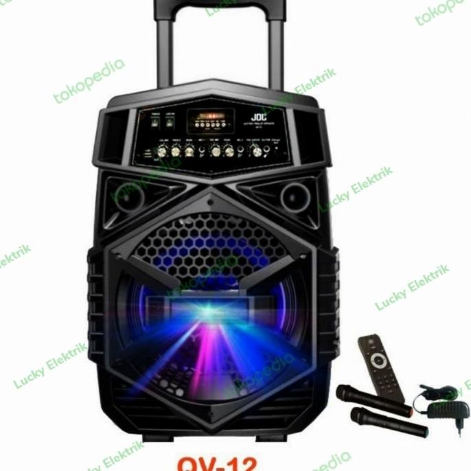 Speaker Portable Jdl Qv-12 Speaker Mic Wireless Bluetooth Omeriamart