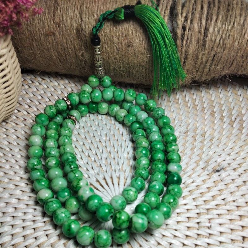 Tasbih 99 batu giok aceh sintesis