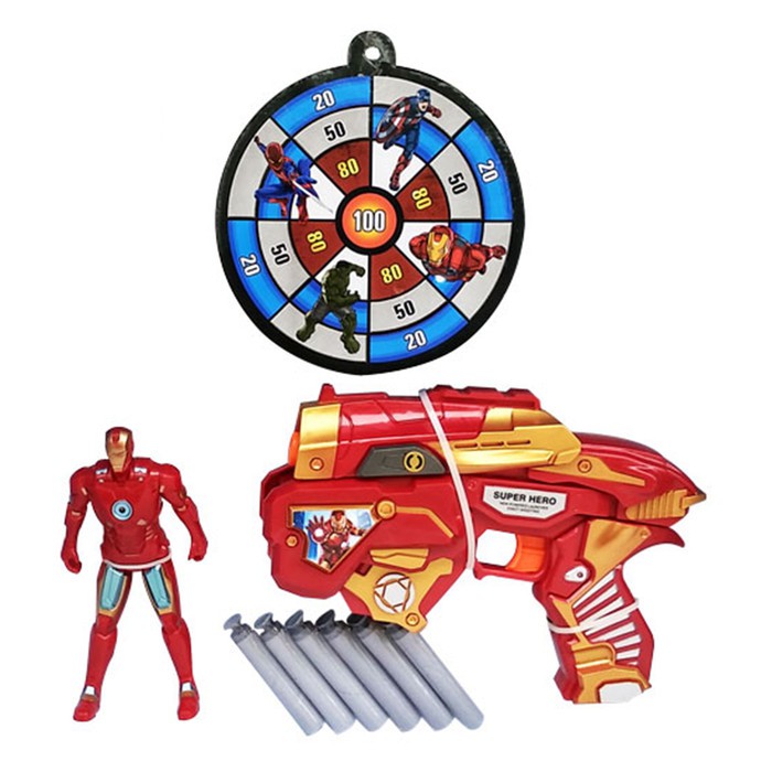 MAINAN ANAK LAKI LAKI TEMBAKAN SOFT BLASTER NERF GUN FIGURE IRONMAN BY AGEN MAINAN - AM 0611